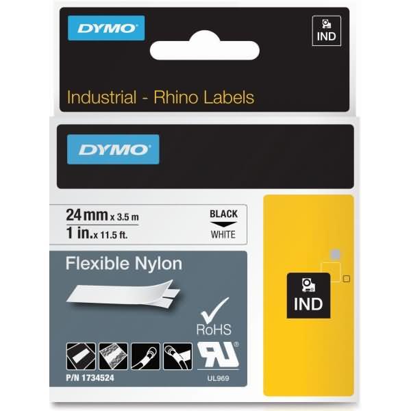 Actual product image Dymo Rhino nylon ribbon, white (2.40 cm, Multicoloured)