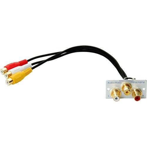 Thumbnail - Kindermann Konnect 50 alu - Video/ 7444000530 Audio L/R Blende 1/2 50x50 Kabelpeitsch (0.18 m), Video Kabel