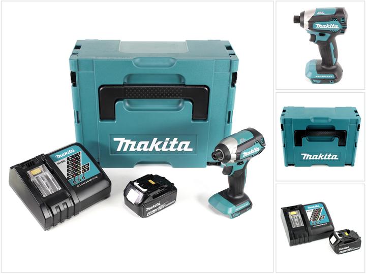 Productafbeelding Makita DTD 153 RM1J 18 V Batterijloze Slagmoersleutel in Makpac + 1x BL 1840 B 4,0 Ah Li-Ion Batterij