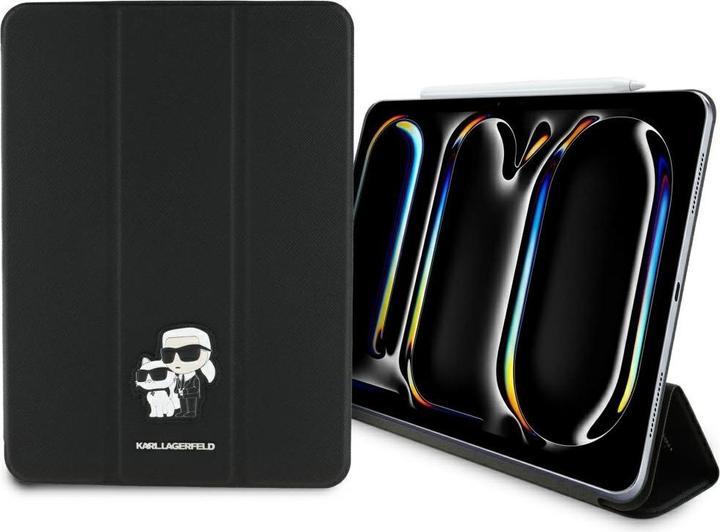 Karl Lagerfeld Saffiano Magnetic Karl & Choupette iPad Pro 11 2024 Book Cover Case - Black (Apple iPad Pro 11 2024, Apple iPad Pro 11 2025)