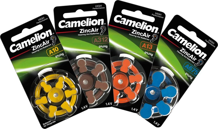 Image du produit Camelion Pile pour appareils auditifs zinc-air A10 0% Mercury/Hg jaune (6 pcs.) (6 pcs, A10, 280 mAh)