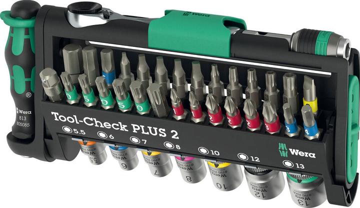 Wera Tool-Check Plus 2 (Cross Phillips PH, Schroefgleuf, Zeskantbus TX, Inbus, Vierkant stopcontact)