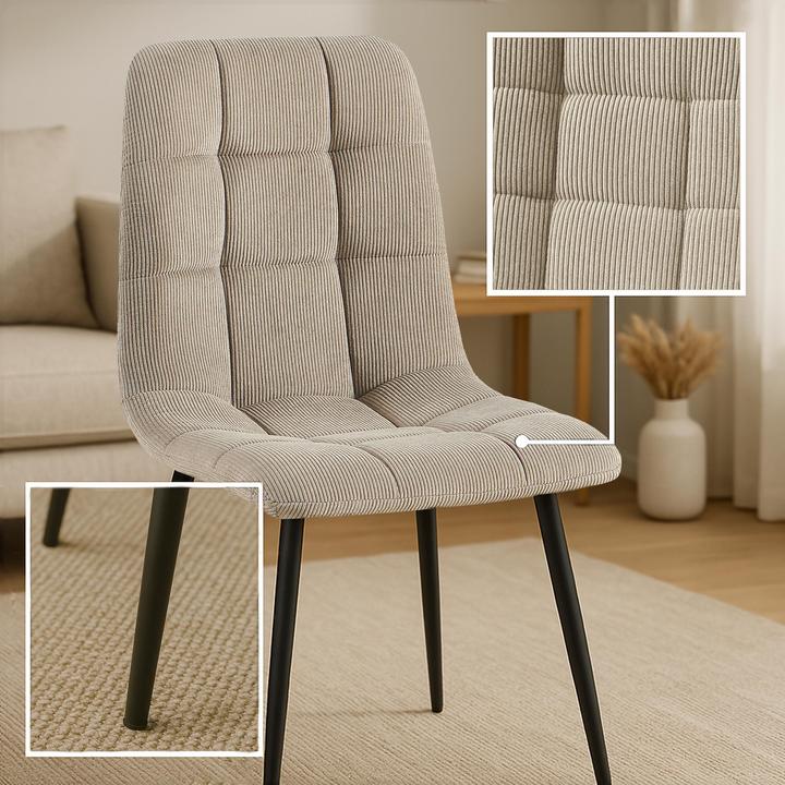 Actual product image CLP 4er Set Esszimmerstuhl Tilde gepolstert mit Rückenlehne bis 150 kg belastbar