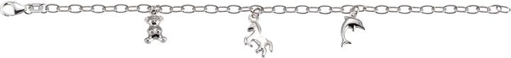Immagine prodotto Bijou Classic Charmbracelet rhodiniert mit eingehängtem Bär, Pferd und Delfin 16 cm (16 cm, Argento)