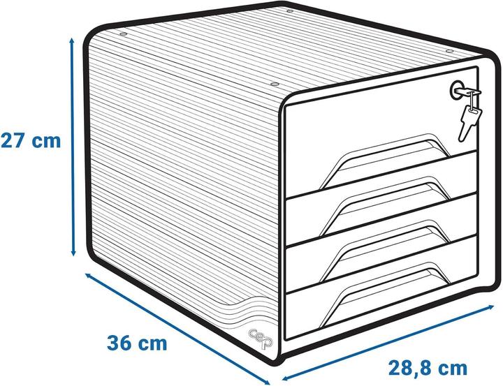 Image du produit Cep Boîte à tiroirs Smoove 7-311S blanc/noir (A4)