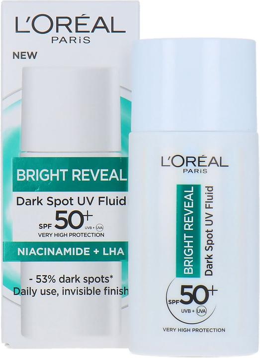 Image du produit L'Oréal Paris Fluide UV Bright Reveal Dark Spot (Crème solaire, SPF 50, 50 ml)