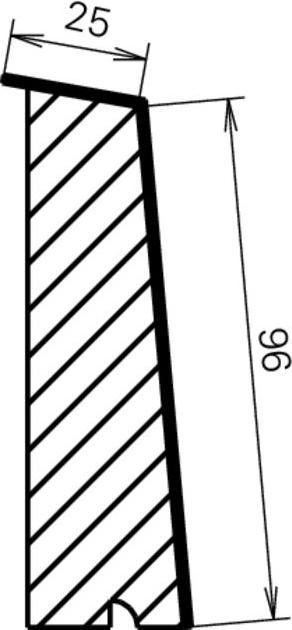 Produktbild Sockelblech gekröpft 118° gehämmert geschwärzt Skizze 2