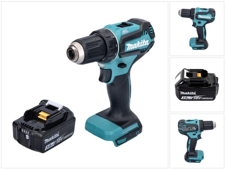 Actual product image Makita DDF 485 F1 cordless drill driver 18 V 50 Nm Brushless + 1x battery 3.0 Ah - without charger (Rechargeable battery operated)