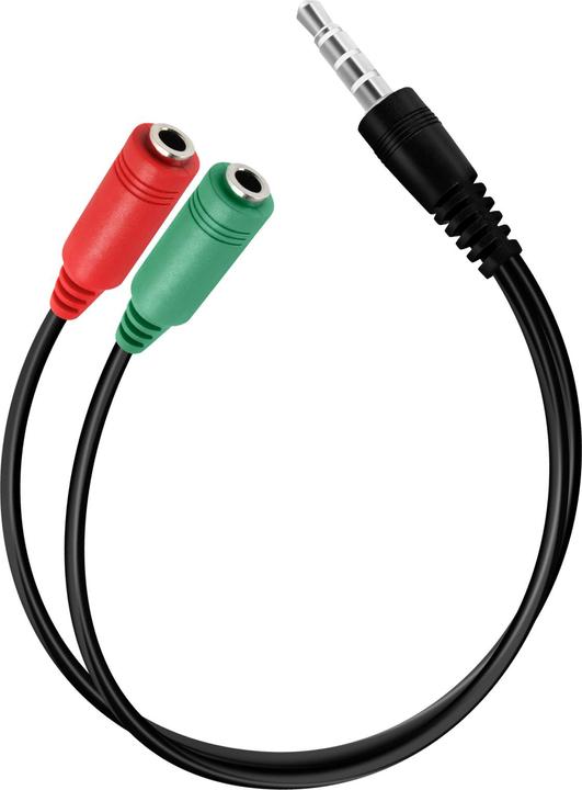 Produktbild Akyga Adapter mit Kabel AK-AV-08 mini Jack (m) / 2x mini Jack (f) 15cm (Klinkenadapter)