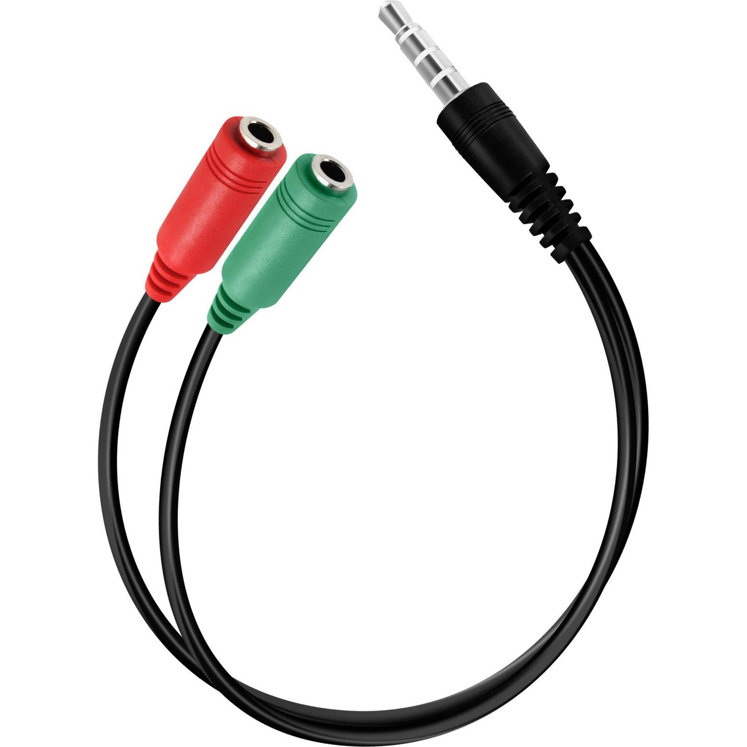 Thumbnail - Akyga Adapter mit Kabel AK-AV-08 mini Jack (m) / 2x mini Jack (f) 15cm (0.15 m), Audio Kabel
