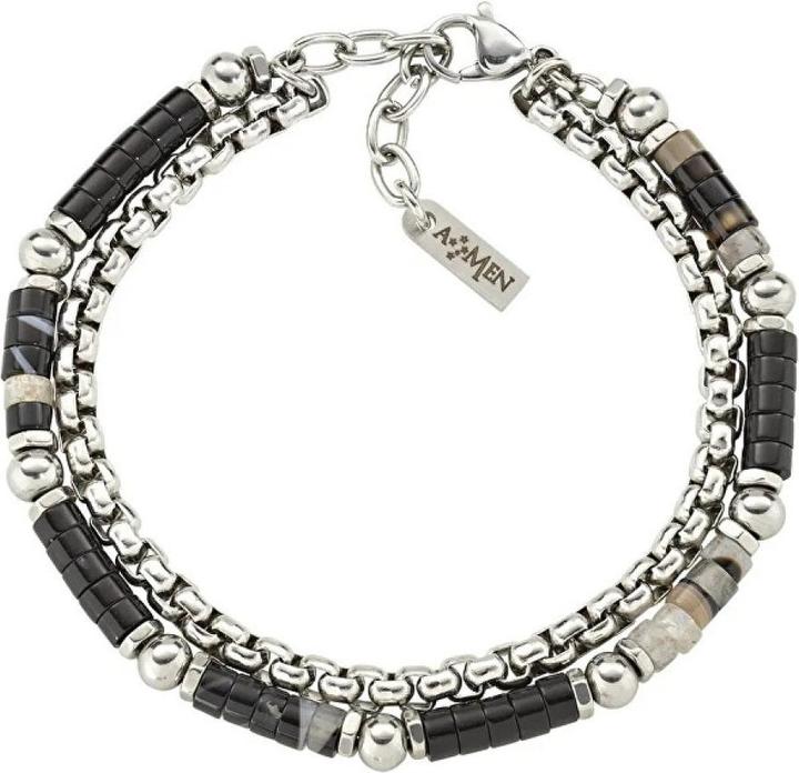 Immagine prodotto Amen - Double men Ìs bracelet with agate ACBR2BBNGR (Agata)