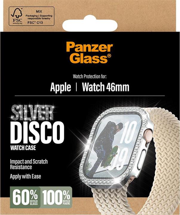Actual product image PanzerGlass Screen Protector Fullbody Disco Silver Apple Watch 2025 46mm