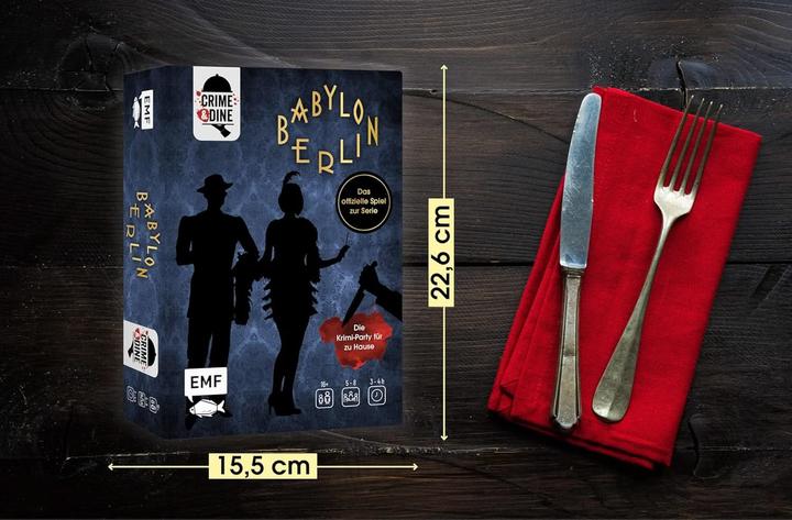 Produktbild Crime & Dine – Das Krimi-Dinner-Set: Babylon Berlin – Das offizielle Spiel zur Serie! (Deutsch, Business Elephant Paperdice Solutions GmbH, 2022)