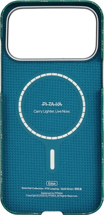 Produktbild Pitaka Etui Ultra-Slim Monogram MagSafe do iPhone 17 Pro złoto zielony (Apple iPhone 17 Pro)