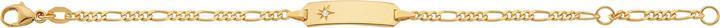 Produktbild Caroussel ID-Bracelet Figaro mit Brillant 0.0075 ct wsi 14 cm (14 cm, Gold)