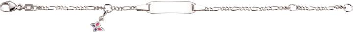 Produktbild Caroussel ID-Bracelet Silber rhod. Figaro mit eingehängtem Schmetterling 14 cm (14 cm, Silber)