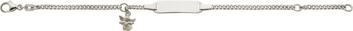 Immagine prodotto Caroussel ID-Bracelet Silber rhod. Panzer mit eingehängtem Schutzengel 14 cm (14 cm, Argento)