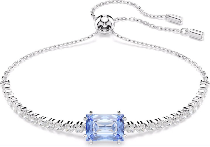 Swarovski Matrix Tennis Armband Verschiedene Schliffe Blau (24 cm, Swarovski Metall)