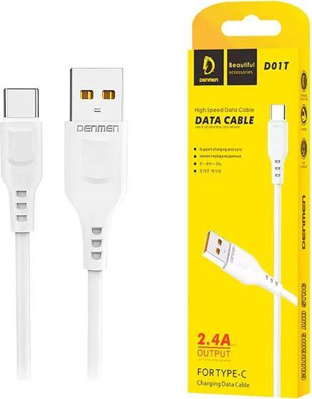 Actual product image Denmen D01T USB cable USB - USB-C 2 4A 1M White (1 m, USB 3.1)