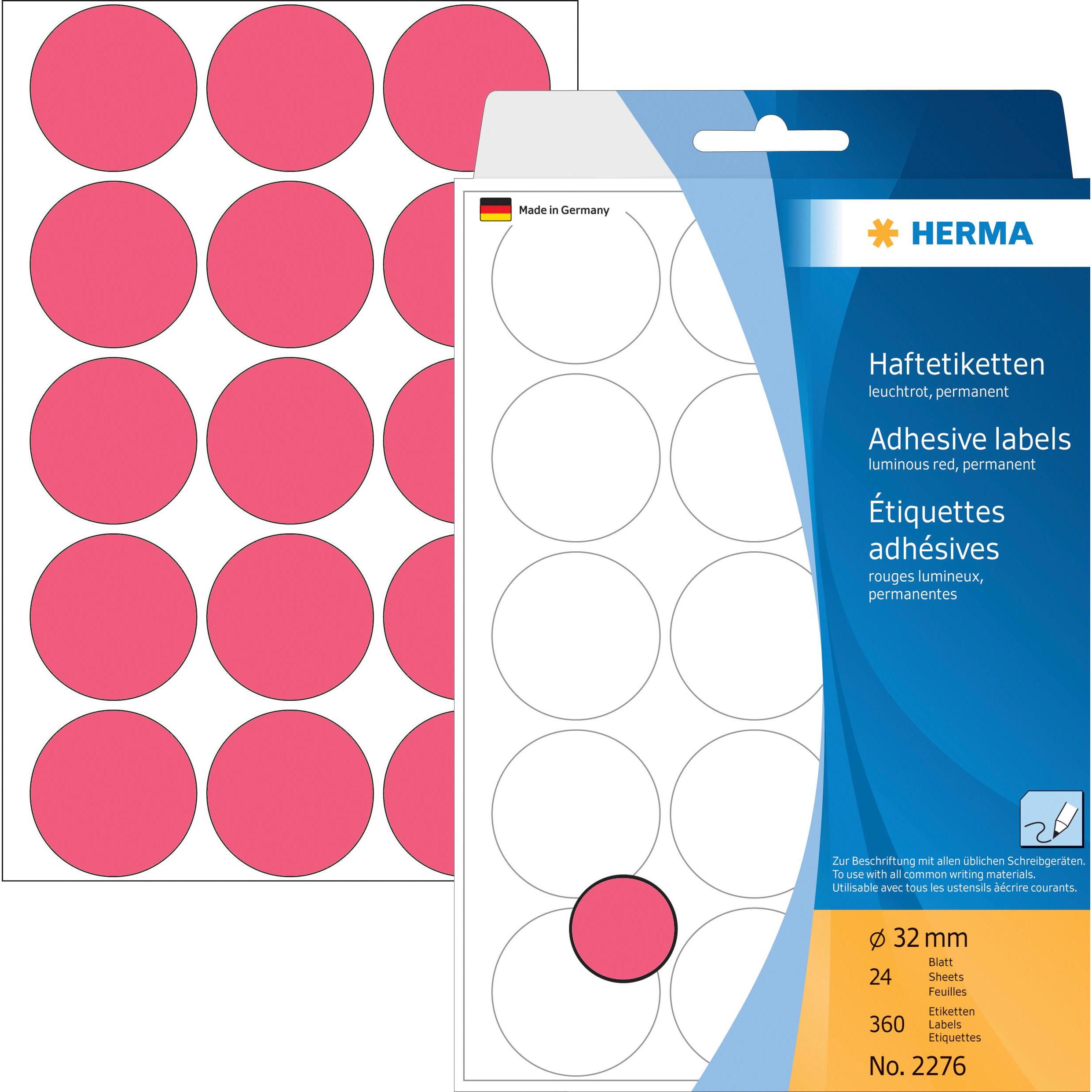 Herma, Etiketten, Haftetiketten permanent