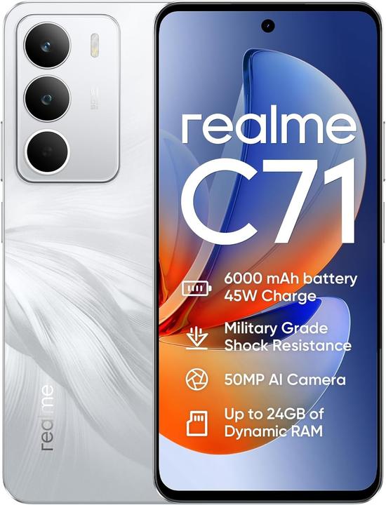 realme C71 128GB/6GB - White Swan (128 GB, White, White Swan, 6.67