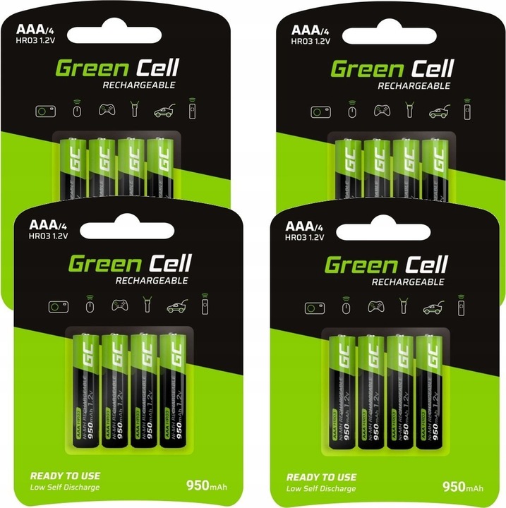Produktbild GreenCell Rechargeable (16 Stk., AAA, 950 mAh)