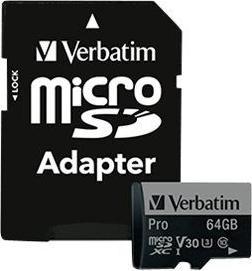 Produktbild Verbatim Pro (64 GB, microSDXC, U3, UHS-I)
