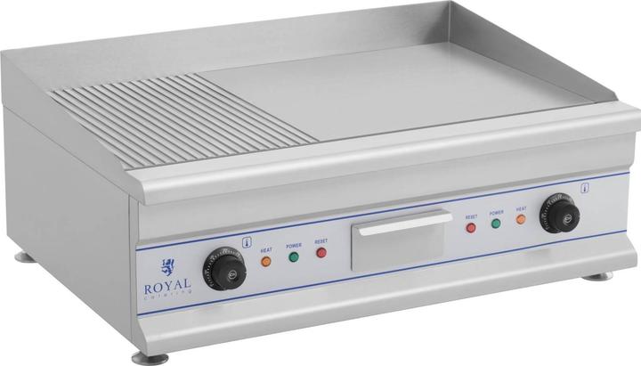 Produktbild Royal Catering Elektro Grillplatte Griddleplatte Griddle Bräter Grill 75cm geriffelt 2 x 3200 W