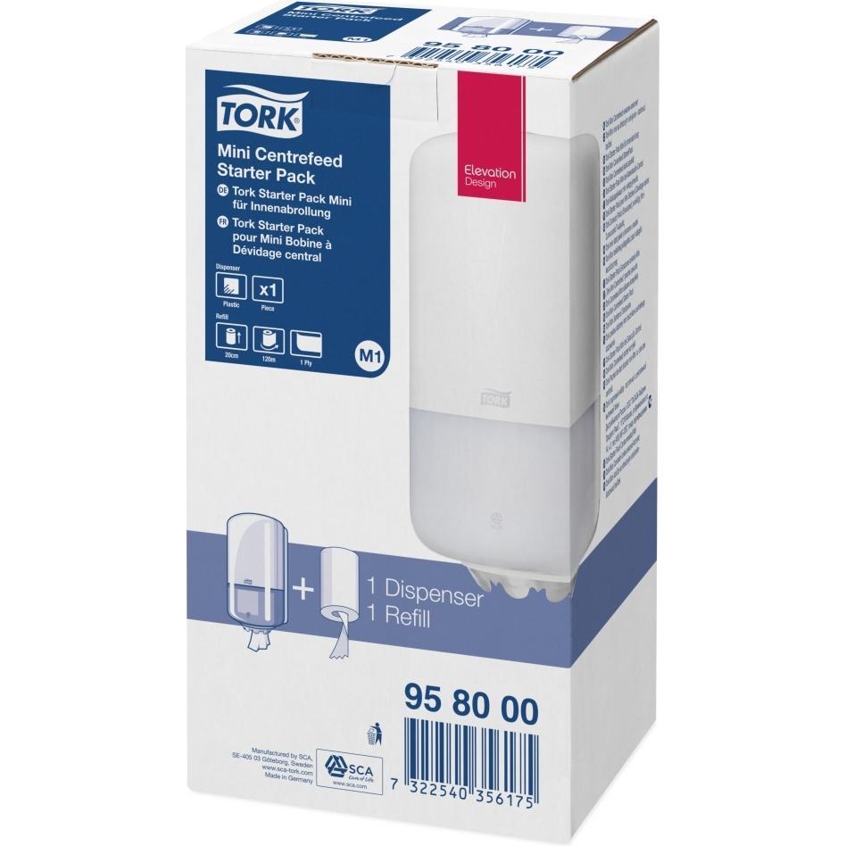 Tork, Papierhandtuchspender, Mini Innenabrollungsspender Starter Set Weiss M1 958000 1 St.