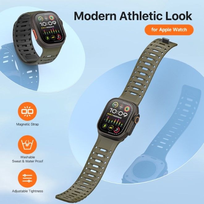 Actual product image Dux Ducis CS Armband (49 mm, 45 mm, 46 mm, 44 mm, 42 mm, Silicone, Apple Watch Series 5, Apple Watch Series 4, Apple Watch Series 3, Apple Watch Ultra 2, Apple Watch Series 7, Apple Watch Series 9, Apple Watch Ultra, Apple Watch Series 6, Apple Watch Series 10, Apple Watch SE, Apple Watch Series 8)