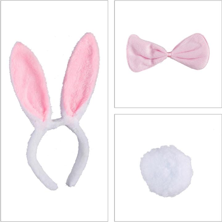 Image du produit Relaxdays 3 oreilles de lapin, en peluche