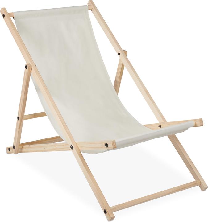 Actual product image Relaxdays Wooden Deckchair, Folding (93.50 cm)