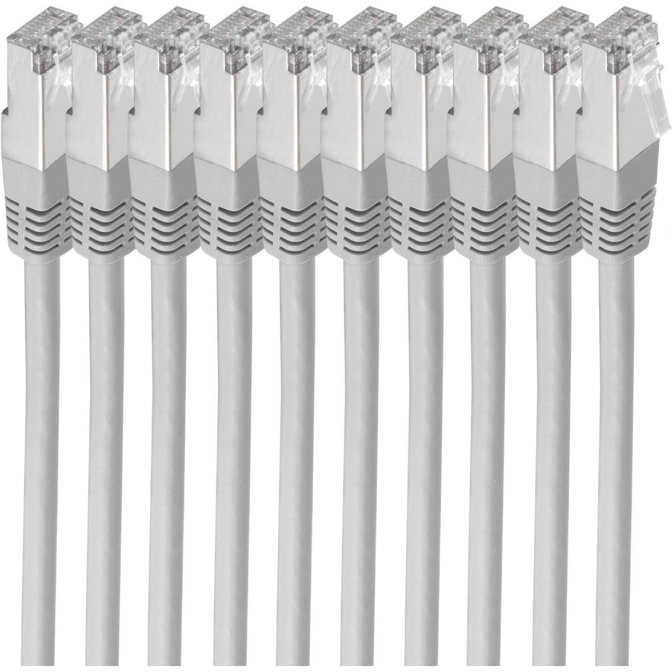 Shiverpeaks SHVP 75711H2510 Patchkabel Cat.6 S/FTP PIMF 10er-Pack grau 0.25m (S/FTP, CAT6, 0.25 m), Netzwerkkabel