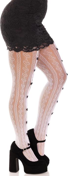 Produktbild Leg Avenue Strümpfe Mit öffnungen Herz & Schleifen Weiss (One Size)