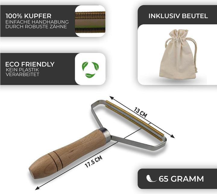 Actual product image Quick Aid Lint remover and pet hair remover with beech wood handle