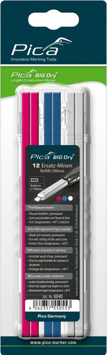 Pica BIG DRY Ersatzminen-Set Tiefbau sortiert - SB (12 Stk., 5 mm)