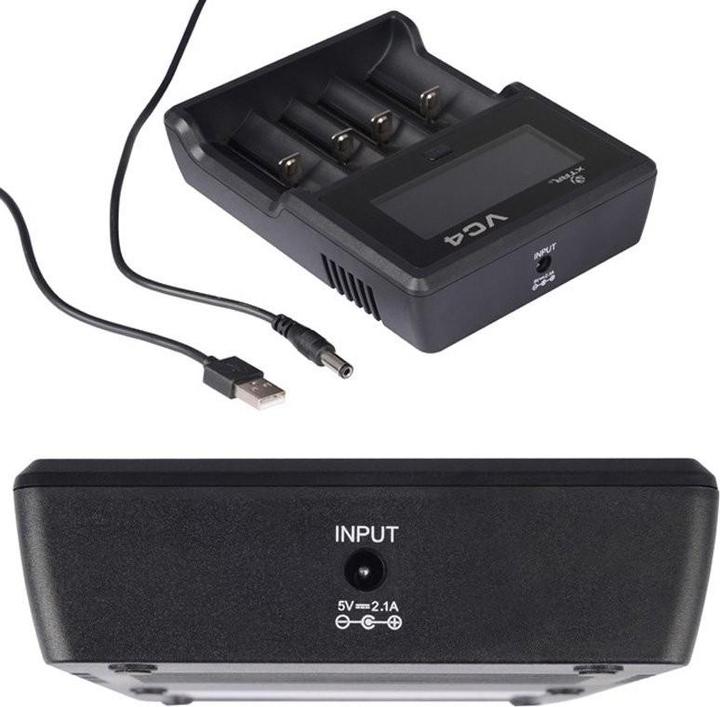 Actual product image AccuCell Panasonic 18650 Li-ion battery and 4X Li-ion fast charger (1 pcs., 18650, 3400 mAh, Battery + charger)