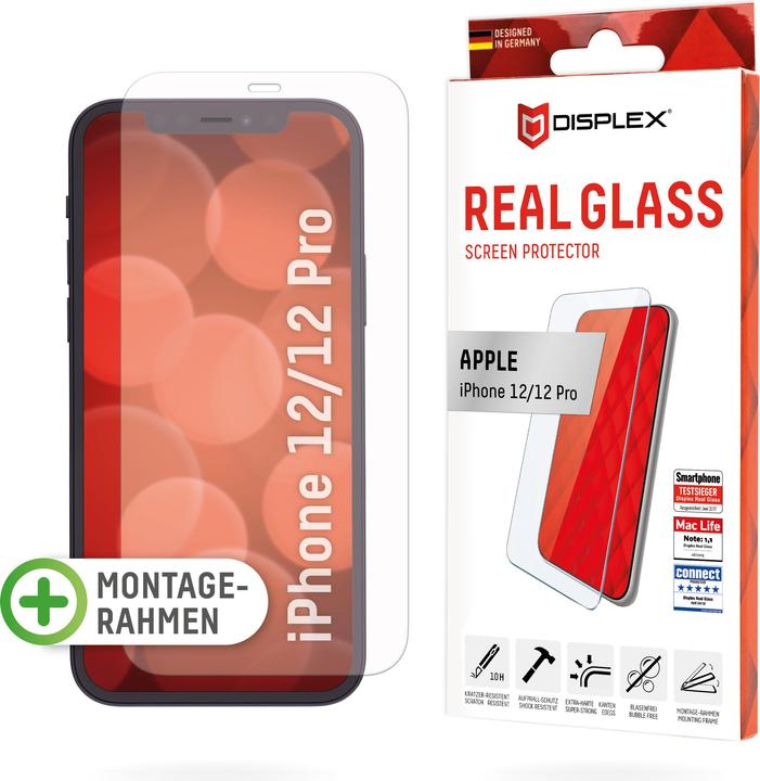 Productafbeelding Displex Real Glass, 2D Panzerglas (1 Stuk, Realme 12 Pro+, Apple iPhone 12)