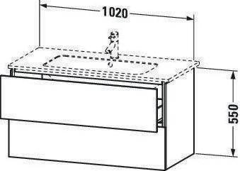 Actual product image Duravit Vanity unit L-CUBE 1020x481x550mm dark brushed oak (102 x 48.10 x 55 cm)