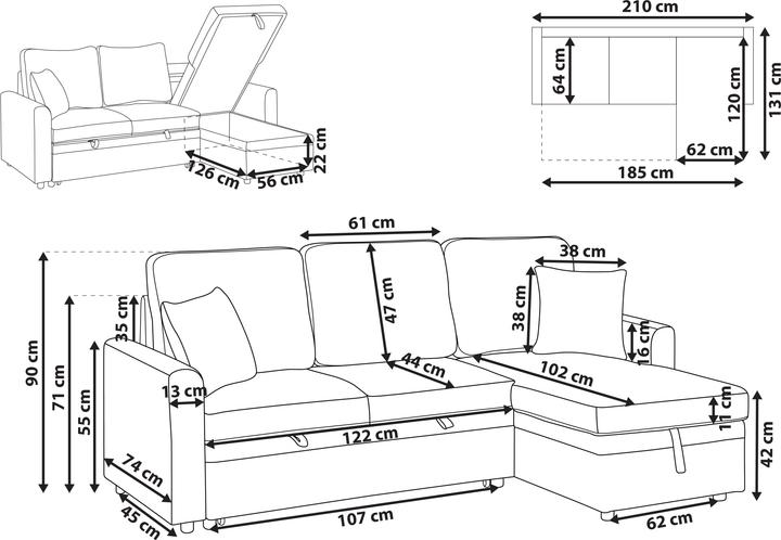 Produktbild Beliani Nassjo (3-Sitzer)