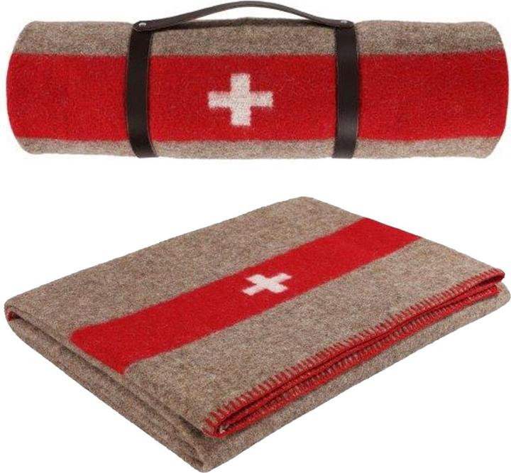 Produktbild Eskimo Wolldecke mit Ledergurt - Picknickdecke