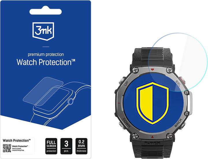 3MK Hybride glazen horlogebescherming FlexibelGlas voor Amazfit T-Rex 3