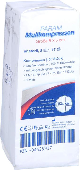 Produktbild MULLKOMPRESSEN UNST 5X5 8F, 100 St KOM