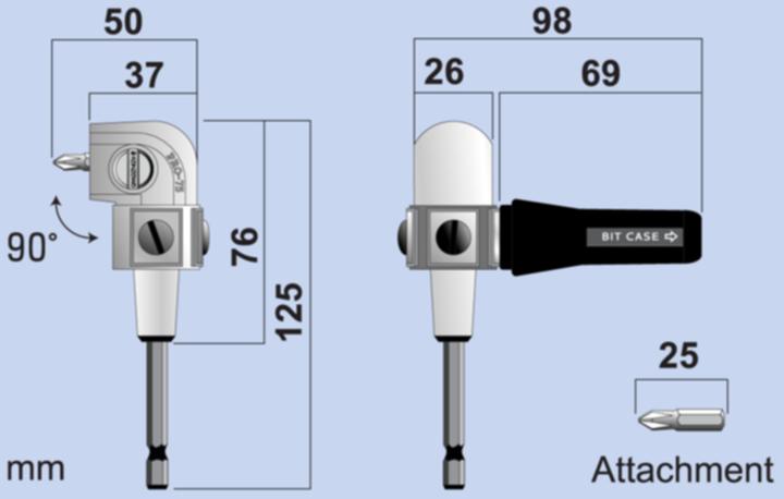 Image du produit Shogun Engrenage angulaire "PRO-75", 1/4", mod. E