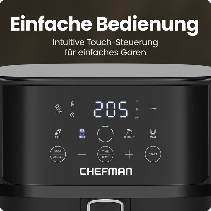 Produktbild Chefman TurboFry Touch - Digitale 5.7-Heissluftfritteuse mit Sichtfenster