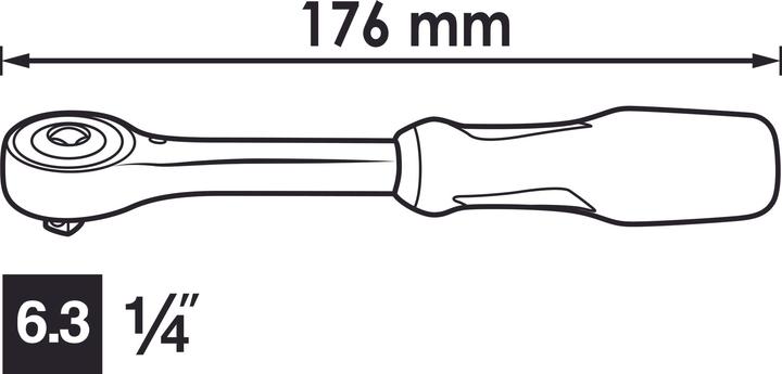Produktbild Vigor 360° Drehgriff-Umschaltknarre ∙ V5436 ∙ Vierkant 6,3 mm (1/4 Zoll) ∙ 176 mm (1/4")