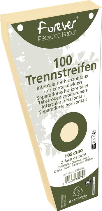 Produktbild Exacompta Trennstreifen Forever 10.5 x 24 cm, Trapez, 100 Stk. - beige