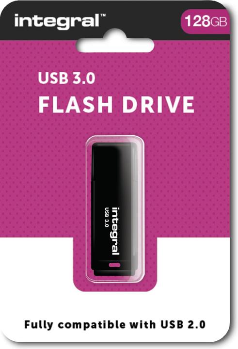Productafbeelding Flashdrive 128GB USB3.0 Zwart, uitvoering met klikdop (128 GB, USB-A)
