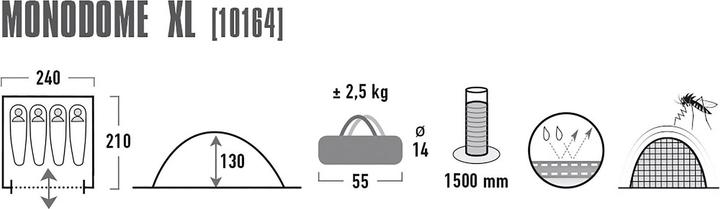 Actual product image High Peak Monodome XL (Dome tent, 2.50 kg, 4 persons)