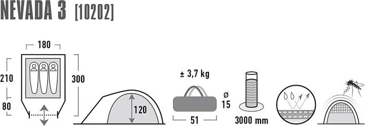 Actual product image High Peak Nevada 3 (Dome tent, 3.70 kg, 3 persons)